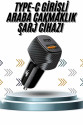 Hızlı Oto Şarj Cihazı 38W Çift Girişli HIzlı Şarj Oto Çakmaklık Type-C Hızlı Oto Şarj Cihazı 38W Çift Girişli HIzlı Şarj Oto Çakmaklık Type-C