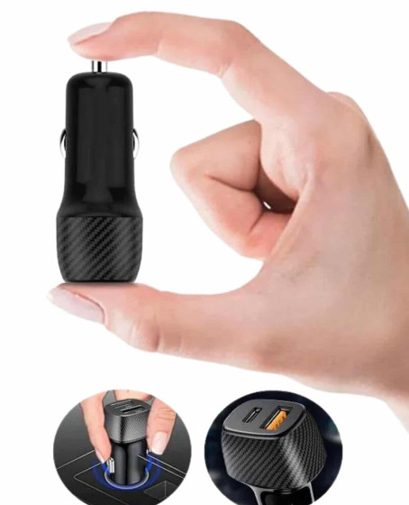 Hızlı Oto Şarj Cihazı 38W Çift Girişli HIzlı Şarj Oto Çakmaklık Type-C Hızlı Oto Şarj Cihazı 38W Çift Girişli HIzlı Şarj Oto Çakmaklık Type-C