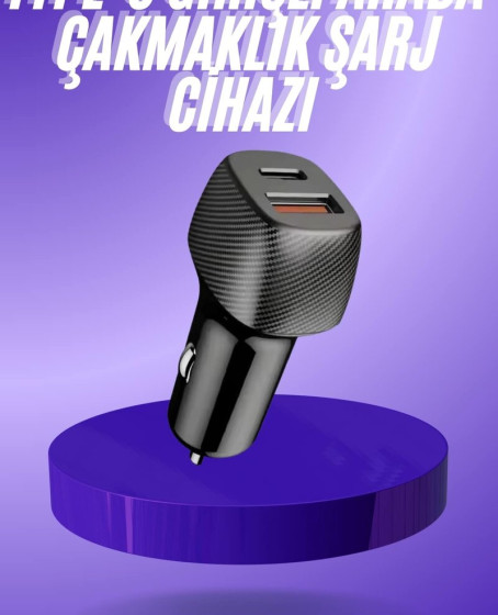 38W USB Type-C Girişli Oto Çakmaklık Araç İçi Hızlı Şarj Çakmaklık Şarj Aleti 38W USB Type-C Girişli Oto Çakmaklık Araç İçi Hızlı Şarj Çakmaklık Şarj Aleti