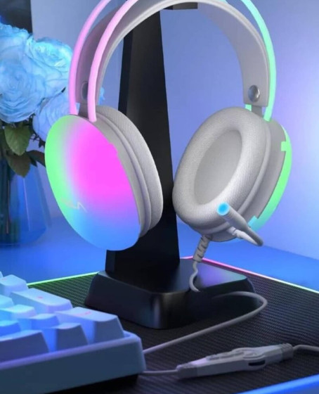 Kulak Üstü Kablosuz Bluetooth Kulaklık Unısex Renkli Işıklı Kulaklık