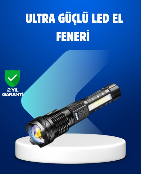 Güçlü LED El Feneri Şarj Edilebilir Çok Modlu