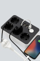 4 Prizli 3 USB Portlu Anahtarlı Akım Korumalı Priz