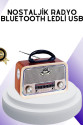 Nostalji Bluetooth Radyo FM AM SW Ahşap Eskitme Tasarım