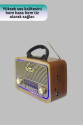 Nostalji Bluetooth Radyo FM AM SW Ahşap Eskitme Tasarım