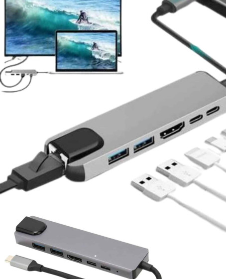 Usb Type-c Hub Dönüştürücü Çevirici Çoklayıcı Macbook Çevirici 8 Portlu