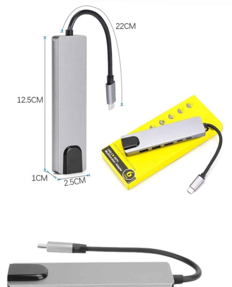 Usb Type-c Hub Dönüştürücü Çevirici Çoklayıcı Macbook Çevirici 8 Portlu