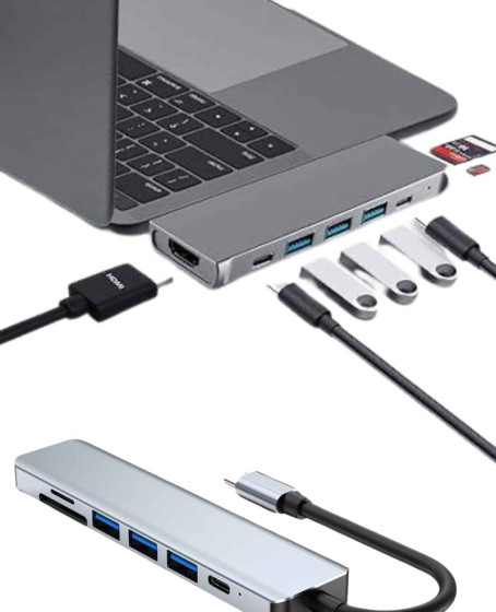 Usb Type-c Hub Dönüştürücü Çevirici Çoklayıcı Macbook Çevirici 8 Portlu