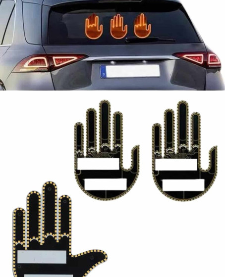 Kumandalı El Led Araba İçi 4 Farklı Mod El Orta Parmak Led