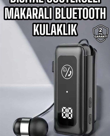 Kablolu Makaralı Bluetooth Kulaklık Uzun Pil Ömrü Dijital Göstergeli Kablolu Makaralı Bluetooth Kulaklık Uzun Pil Ömrü Dijital Göstergeli