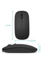 Kablosuz Mouse Fare Şarjlı Bluetooth Wireless Çift Modlu Sessiz Kablosuz Mouse Fare Şarjlı Bluetooth Wireless Çift Modlu Sessiz