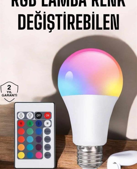 Led Ampul Enerji Dostu RGB Işıklı 100W Led Işık