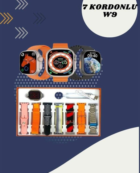 7 Kordonlu Akıllı Saat Ve Yeni Nesil Kulaklık Dokunmatik Ekran Android ve İOS Uyumlu 7 Kordonlu Akıllı Saat Ve Yeni Nesil Kulaklık Dokunmatik Ekran Android ve İOS Uyumlu