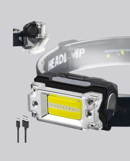 Kompakt LED Kafs Feneri USB Şarjlı Manyetik 2 Işık Modlu 215 Lümen