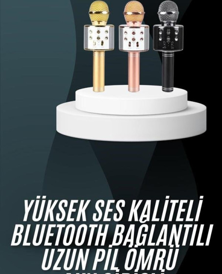 Karaoke Mikrofon Bluetooth Bağlantılı Aux Girişli Uzun Pil Ömrü Yüksek Ses Kaliteli Karaoke Mikrofon Bluetooth Bağlantılı Aux Girişli Uzun Pil Ömrü Yüksek Ses Kaliteli
