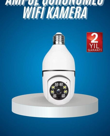 Wifi Güvenlik Kamerası Çift kameralı Ampule Takılabilir Sensörlü