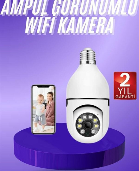 Güvenlik Kamerası Wi-Fi Özellikli 360 Derece Full Hd 1080p Ampül Kamera Güvenlik Kamerası Wi-Fi Özellikli 360 Derece Full Hd 1080p Ampül Kamera