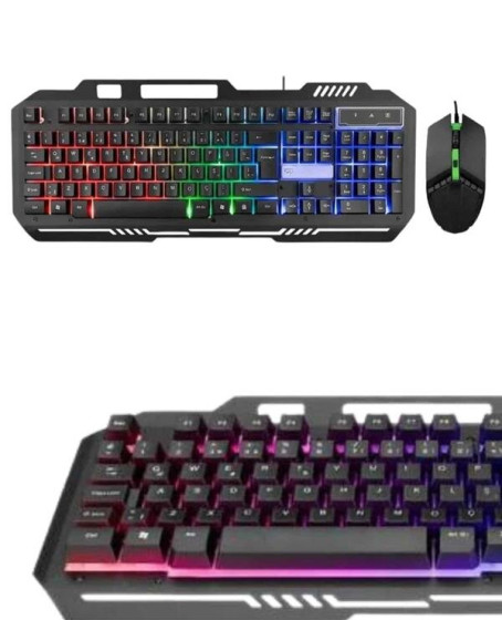 Işıklı Oyuncu Q Klavye Mouse Seti Siyah Gaming Oyuncu Klavye