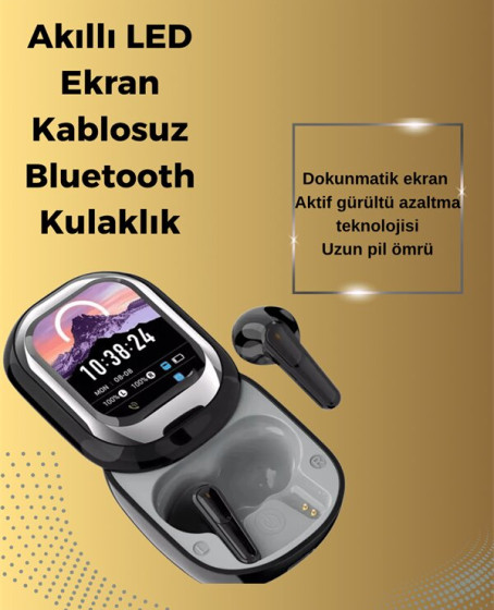 Şık, Akıllı ve Güçlü: LED Ekranlı Kablosuz Kulaklık Seti Şık, Akıllı ve Güçlü: LED Ekranlı Kablosuz Kulaklık Seti