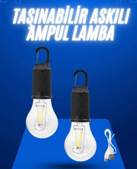 Askılı Kırılmaz Led Işık Kamp Bahçe Lambası Taşınabilir Led Ampul Şarjlı Askılı Kırılmaz Led Işık Kamp Bahçe Lambası Taşınabilir Led Ampul Şarjlı