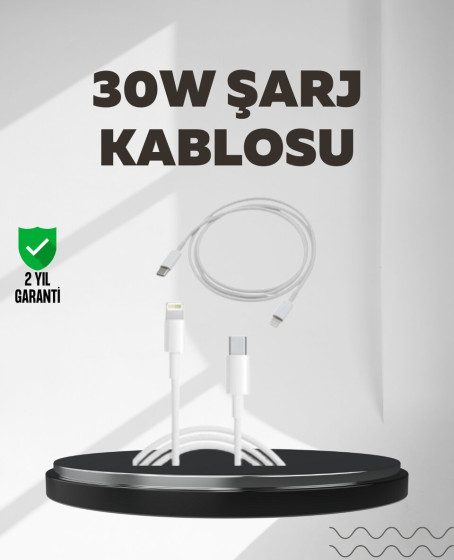 Yüksek Saflıkta Bakır Çekirdekli 30W Hızlı Şarj Kablosu Yüksek Saflıkta Bakır Çekirdekli 30W Hızlı Şarj Kablosu
