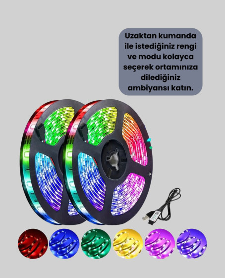Kumandalı 5 Metre Şerit LED Dekoratif Aydınlatma Kumandalı 5 Metre Şerit LED Dekoratif Aydınlatma