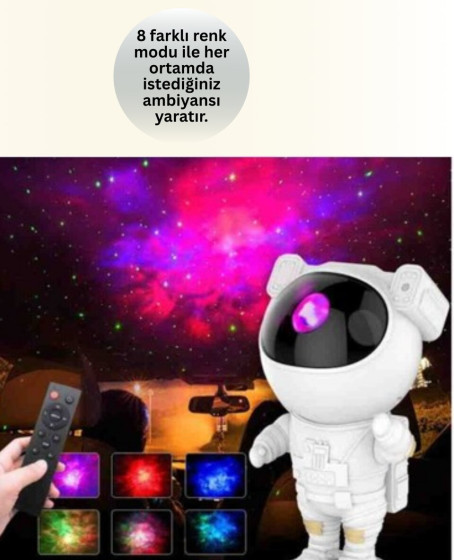Ayarlanabilir Parlaklık ve Zamanlayıcı Modlu Astronot Lamba
