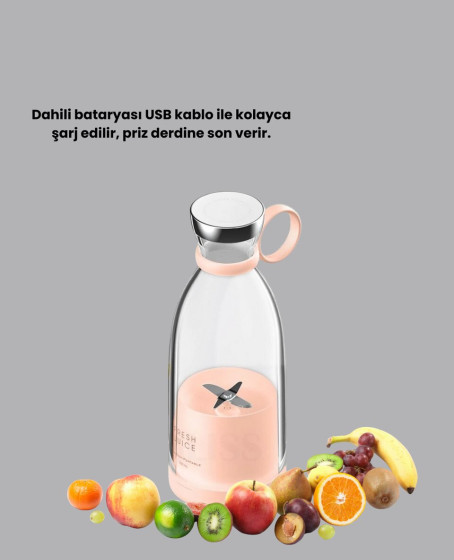 Çevre Dostu Cam Gövdeli Kablosuz Smoothie Blender