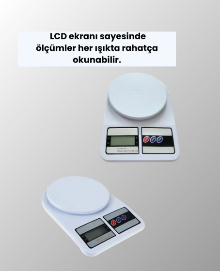 Dijital Mutfak Terazisi 10kg Kapasiteli 1g Hassasiyetli