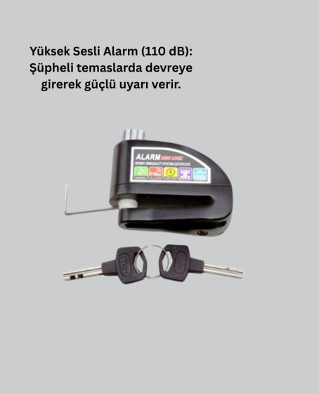 Motosiklet Scooter Bisiklet Tekerlek Disk Kilidi Alarmlı Güvenlik Motosiklet Scooter Bisiklet Tekerlek Disk Kilidi Alarmlı Güvenlik