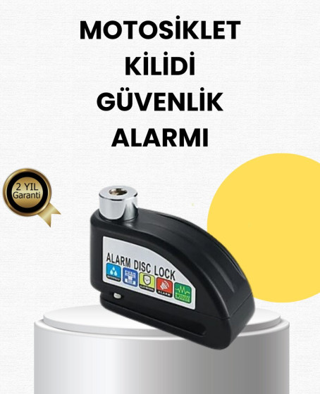 Çelik Gövdeli Alarm Disk Kilidi Motosiklet ve Bisiklet İçin Güvenlik