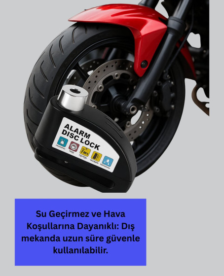 Taşınabilir Alarm Disk Kilidi Motosiklet Scooter Bisiklet Güvenlik