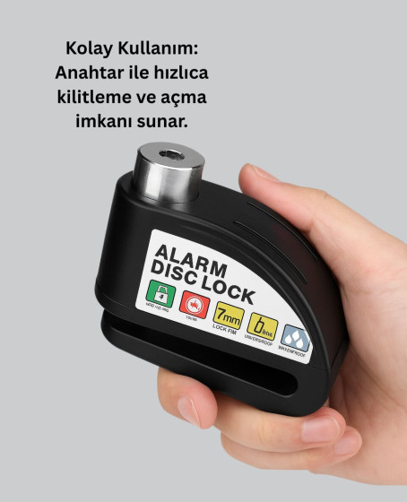 Taşınabilir Alarm Disk Kilidi Motosiklet Scooter Bisiklet Güvenlik