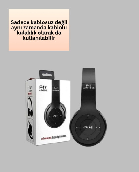 Mikrofonlu Kablosuz Kulaklık | Uzun Pil Ömrü ve Stereo Ses Performansı