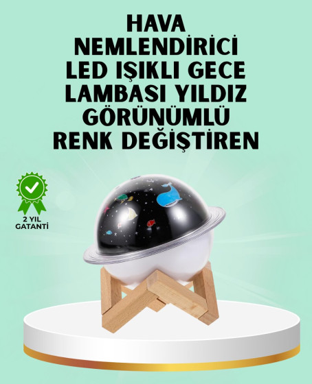 Projektör ışığı bulunan USB bağlantılı mini aromaterapi destekli hava nemlendirici