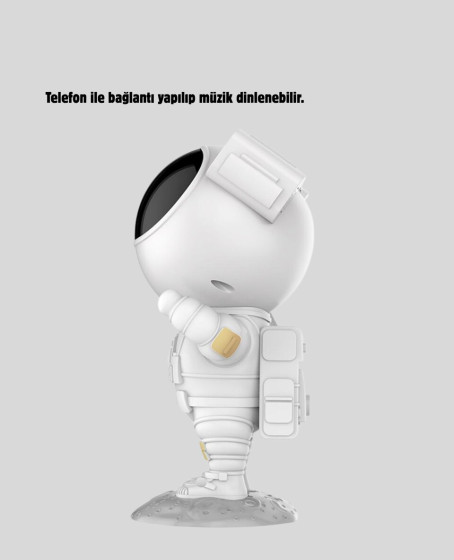 Bluetooth Müzikli Astronot Projeksiyon Lambası Yıldız ve Ay Efektli