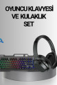 Işıklı Oyuncu Klavye Mouse ve Bluetooth Kulaklık Seti Türkçe Q USB Işıklı Oyuncu Klavye Mouse ve Bluetooth Kulaklık Seti Türkçe Q USB