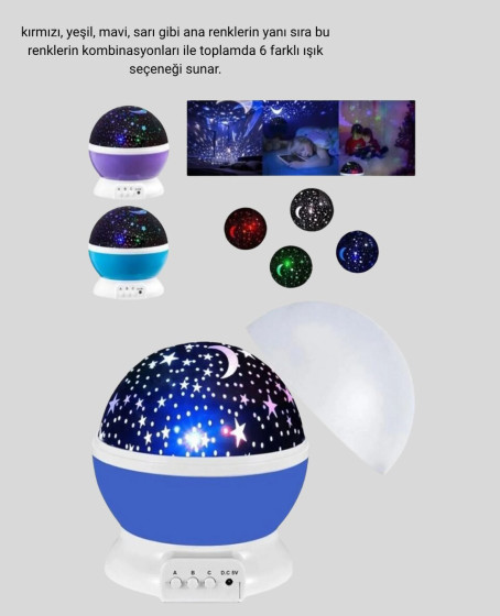 Renkli LED Gece Lambası 6 Işık Modlu Çocuk Odası Atmosfer Aydınlatma Renkli LED Gece Lambası 6 Işık Modlu Çocuk Odası Atmosfer Aydınlatma