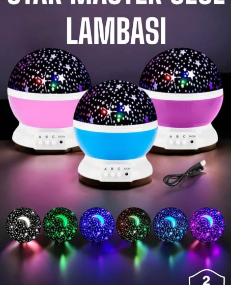 Mavi ve Mor Işıklı Projeksiyon Lambası