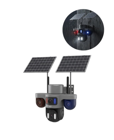 Güneş Enerjili Arıcı Kamerası 4G SIM Kartlı 9MP 3 Lens Yayla Güvenlik Kamerası 2 Yıl Garantili