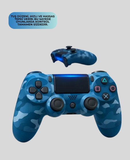 Kablosuz PS4 Oyun Kolu Çift Motor Titreşimli Uzun Bataryalı