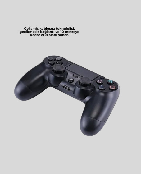 Kablosuz PS4 Oyun Kolu Çift Motor Titreşimli Uzun Bataryalı