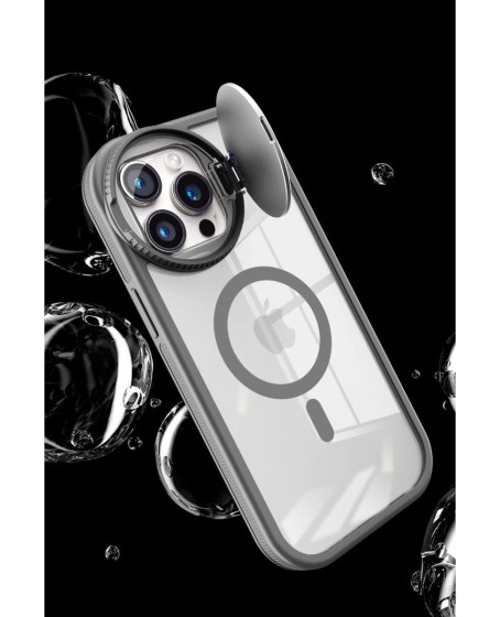 İphone 15 Pro Max Kılıf Teleskop Lens Magsafe Silikon Kapak - Derin Mor