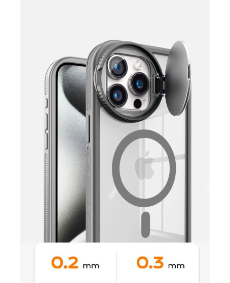 İphone 15 Pro Max Kılıf Teleskop Lens Magsafe Silikon Kapak - Derin Mor