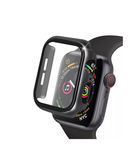 Apple Watch 41mm Camlı Kasa Ekran Koruyucu - Siyah
