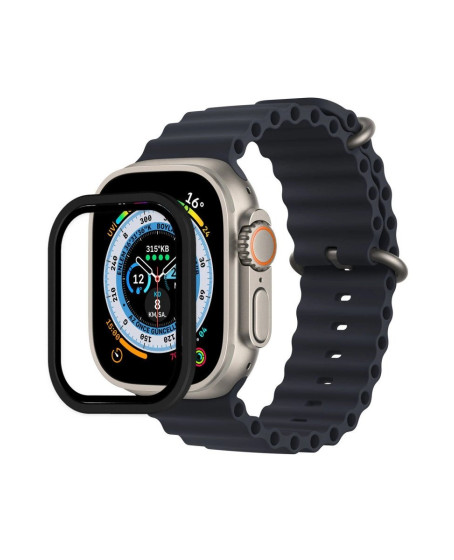Apple Watch Ultra 49mm Alüminyum Kasa Cam Ekran Koruyucu - Siyah