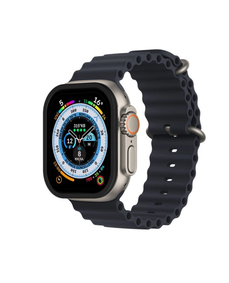 Apple Watch Ultra 49mm Alüminyum Kasa Cam Ekran Koruyucu - Siyah