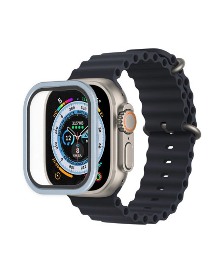 Apple Watch Ultra 49mm Alüminyum Kasa Cam Ekran Koruyucu - Mavi