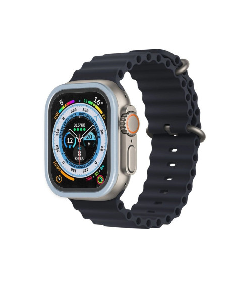 Apple Watch Ultra 49mm Alüminyum Kasa Cam Ekran Koruyucu - Mavi