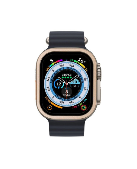 Apple Watch Ultra 49mm Alüminyum Kasa Cam Ekran Koruyucu - Gold Apple Watch Ultra 49mm Alüminyum Kasa Cam Ekran Koruyucu - Gold