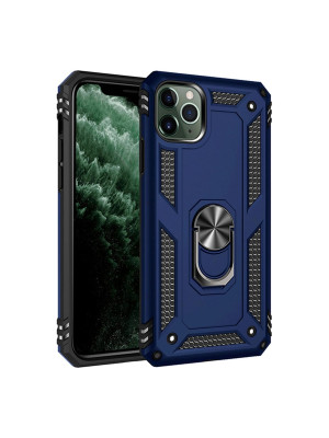 İphone 11 Pro Max Kılıf Sofya Yüzüklü Silikon Kapak - Lacivert